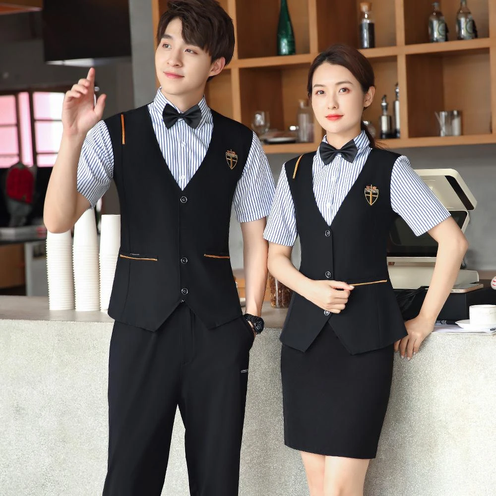 酒吧KTV西餐厅会所火锅店酒店电影院服务员工作服男女餐饮短袖夏