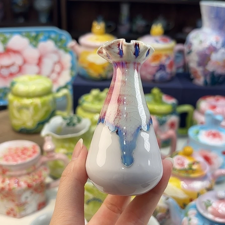 瓷片景德镇手绘高温釉下彩陶瓷茶具