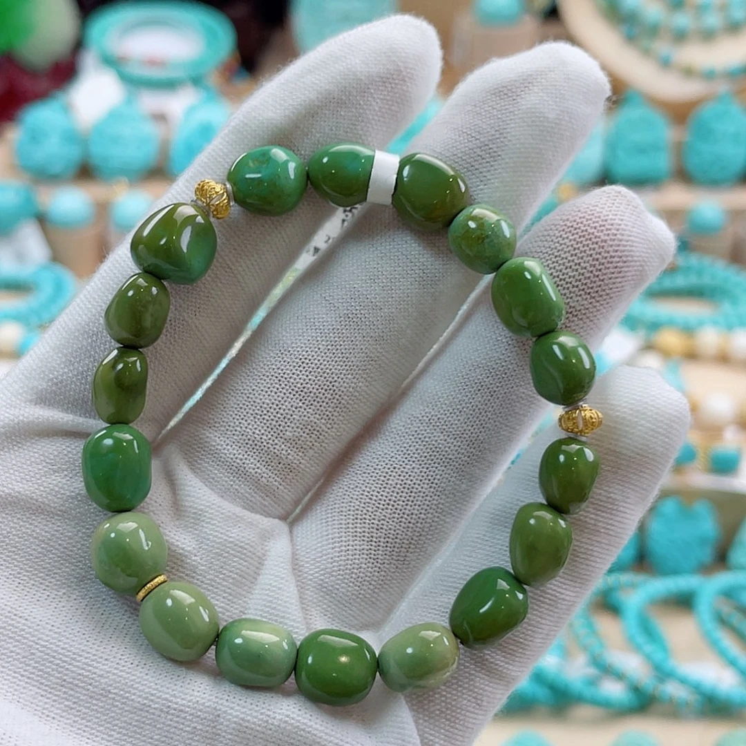 绿松石18K金镶嵌珠宝奇石