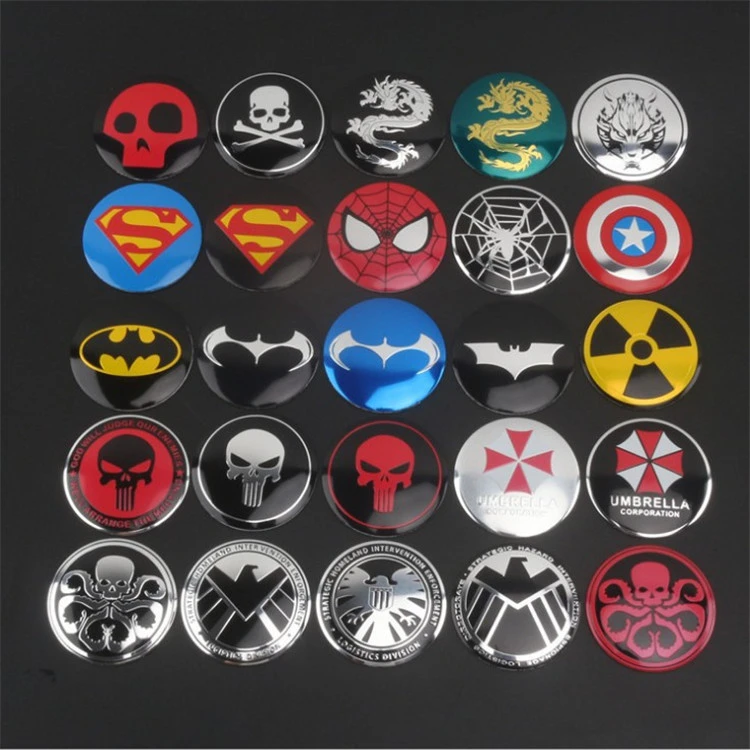 汽车个性车贴改装骷髅头惩罚者风格铝合金金属轮毂盖贴适用于