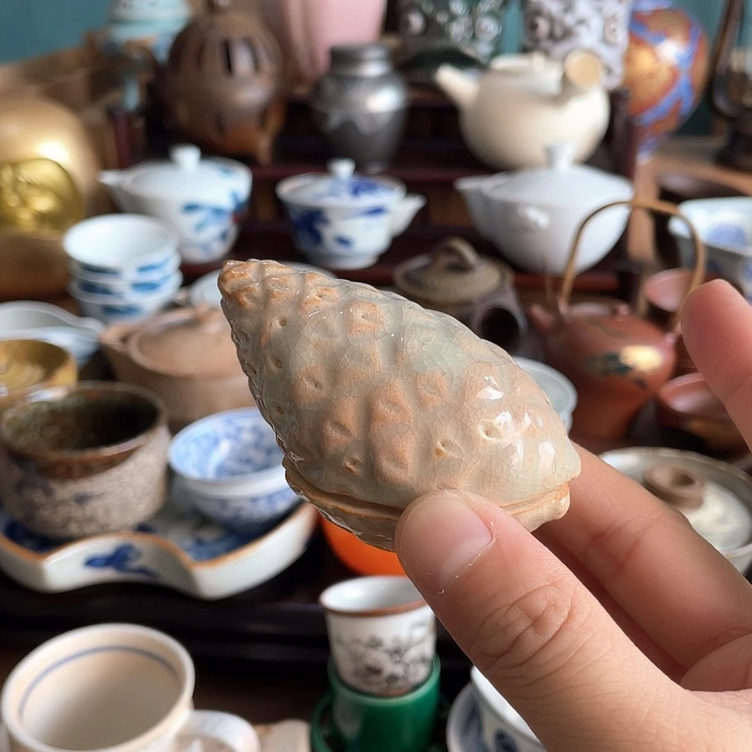瓷片萩烧小香盒一个不错的