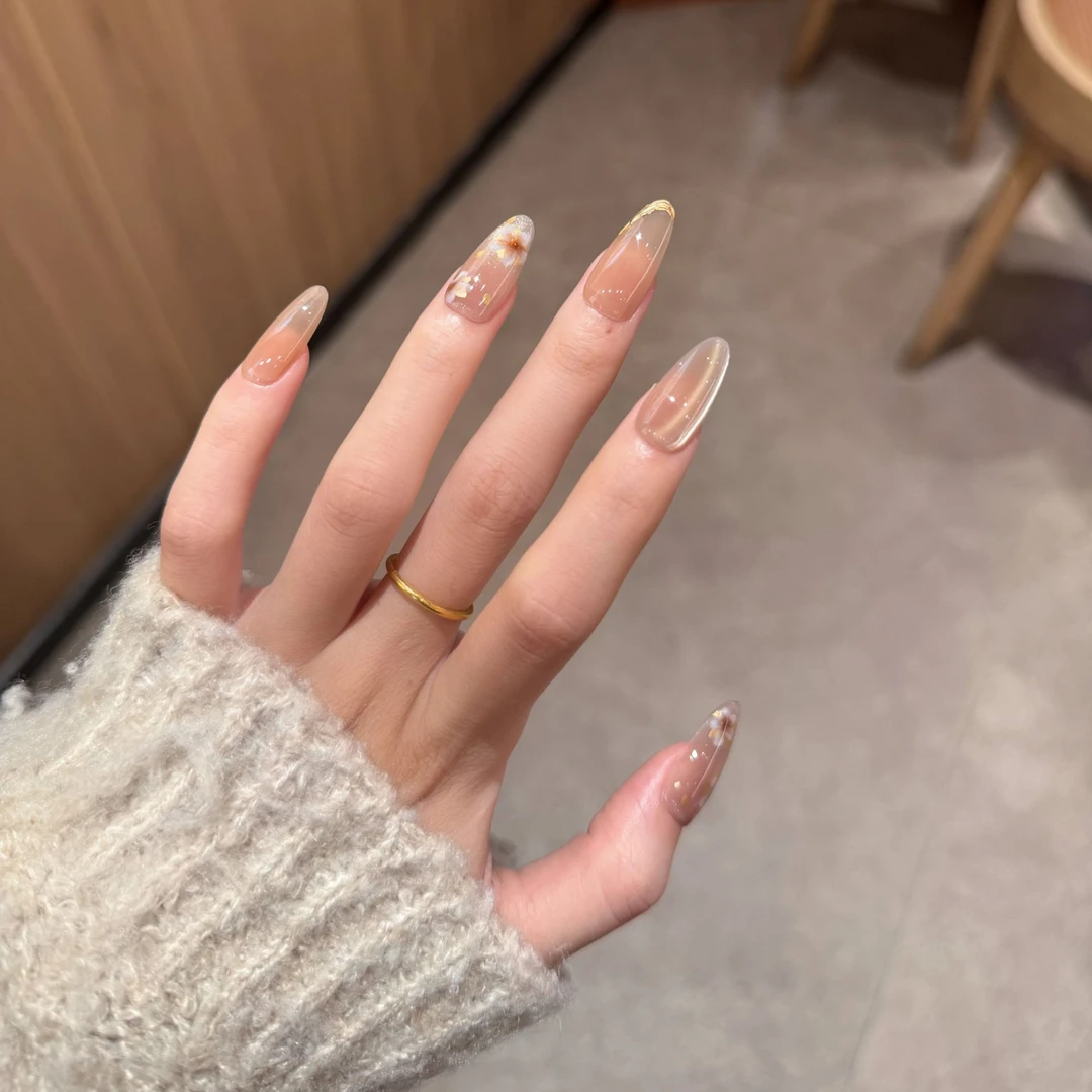 【向阳花】纯手工高级感显白猫眼穿戴甲新款百搭美甲贴片指甲贴美甲