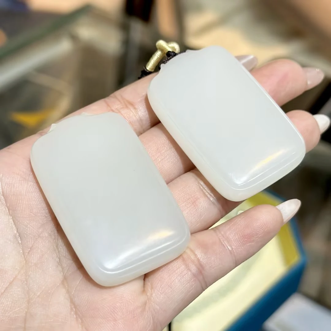 【CH】和田玉羊脂白玉无事牌吊坠（多样性发其一）