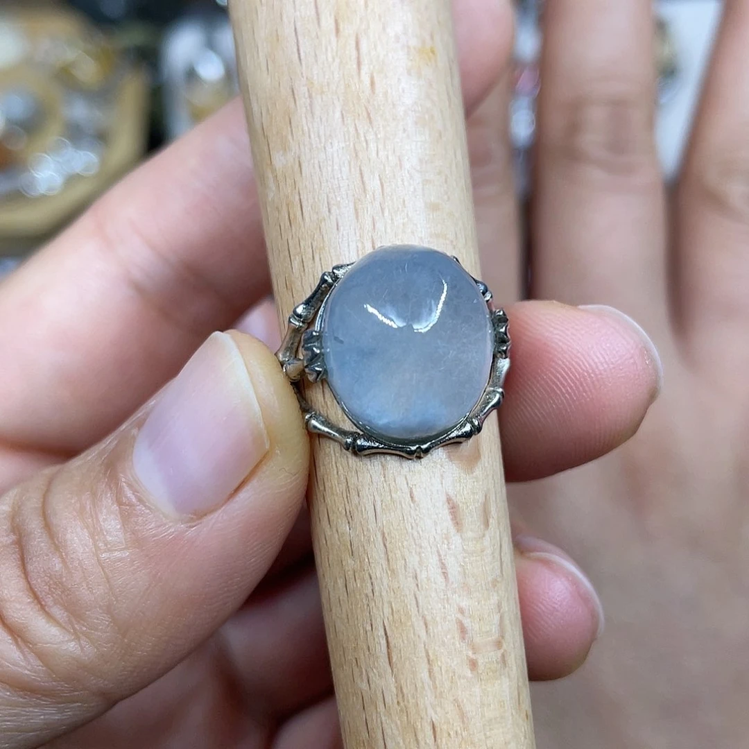 【闪购商品】银S925镶嵌珠宝半成品水晶戒指