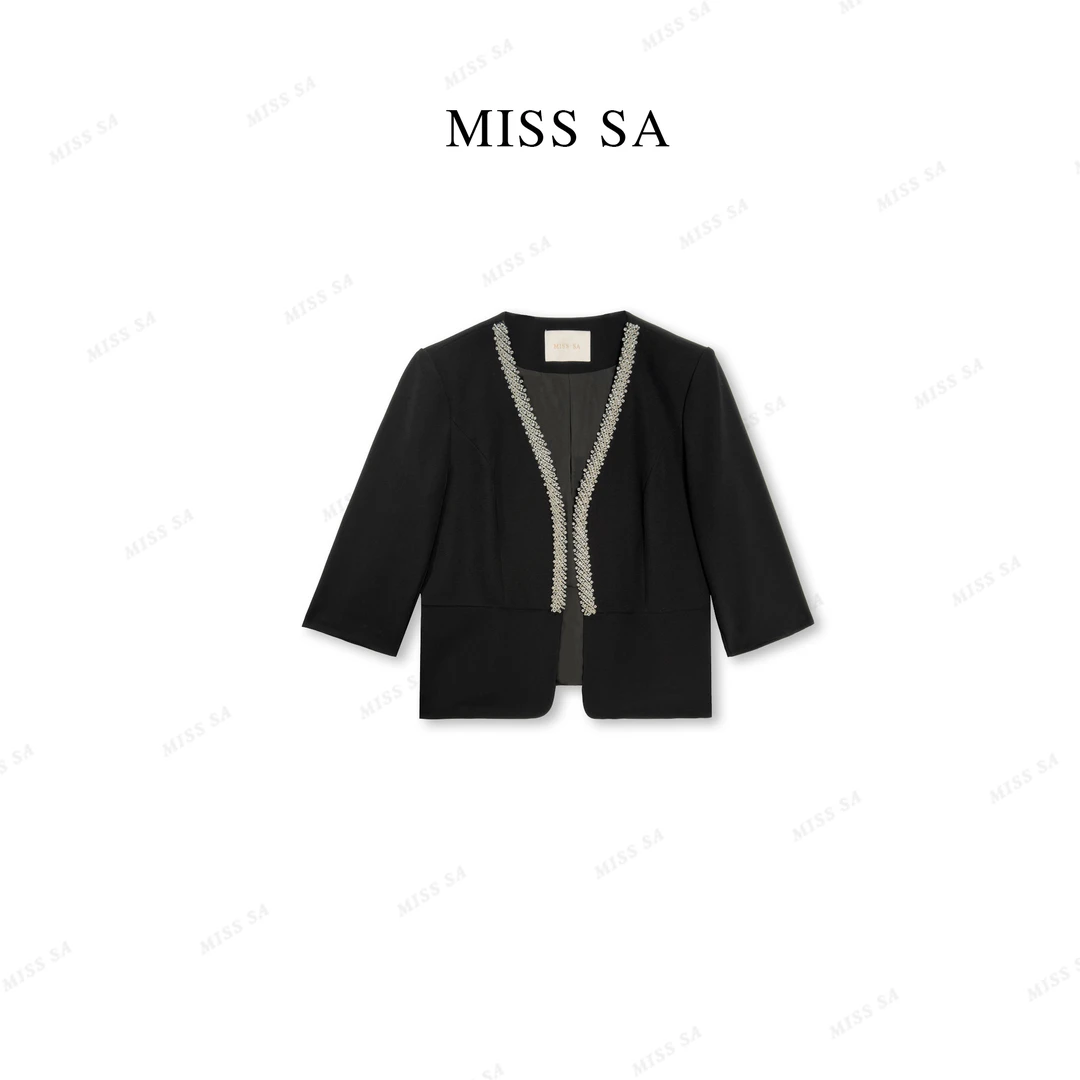【现货】MISS SA早秋新款气质感高级显瘦拼接撞色西装外套 24089251