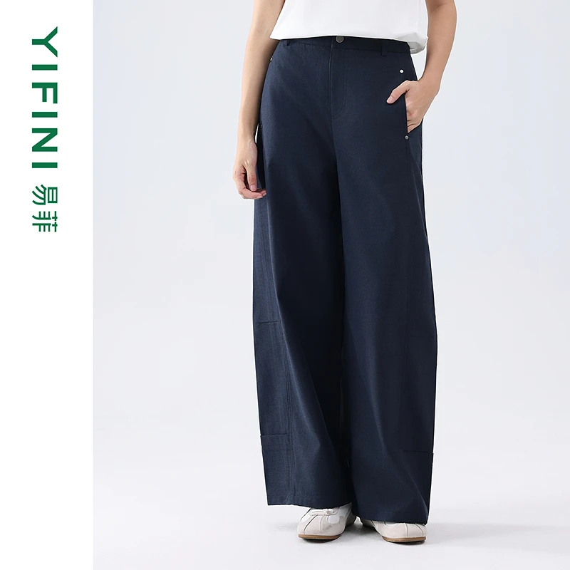 【Yifini】秋季新款多色时尚百搭阔腿长裤D09K3908