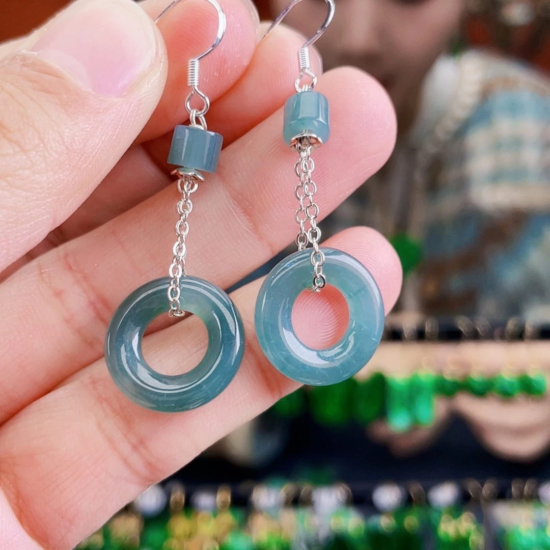 翡翠未镶嵌耳饰饰品