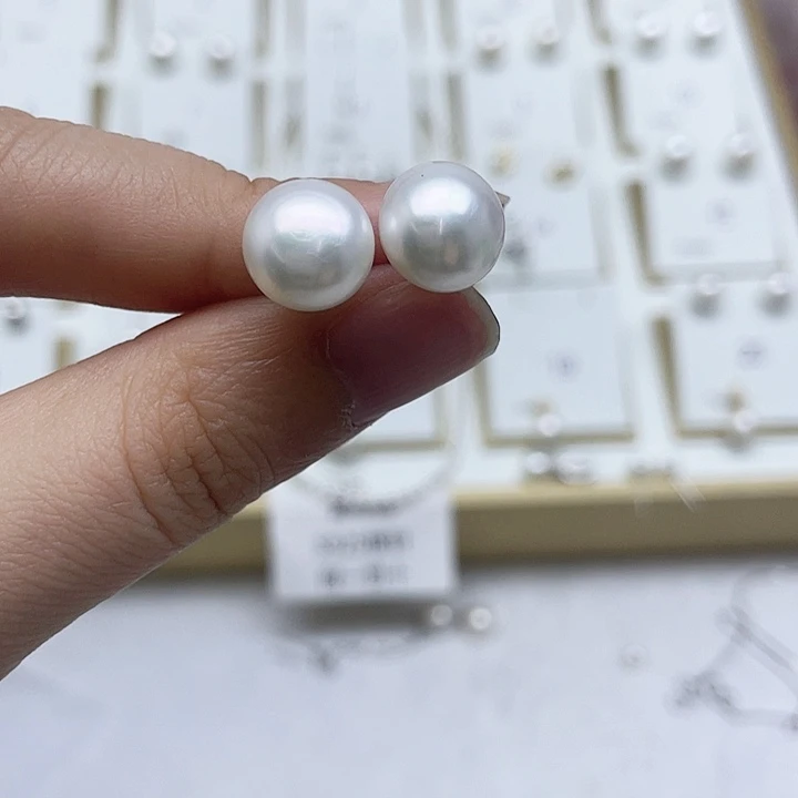 淡水珍珠耳饰银S925镶嵌1*5