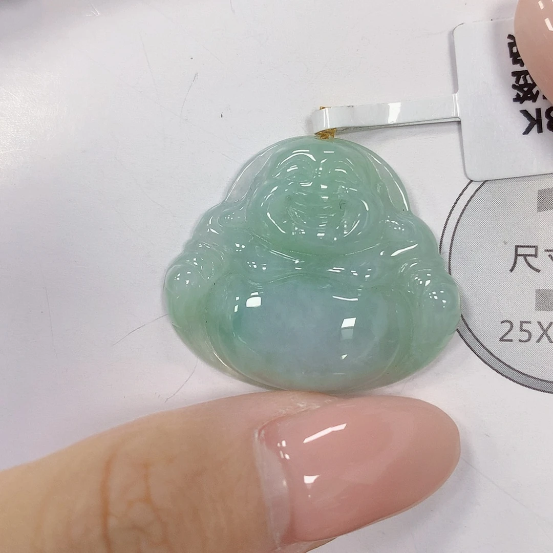 翡翠18K金镶嵌颈饰天然翡翠a货 百元以上9米证书费自理