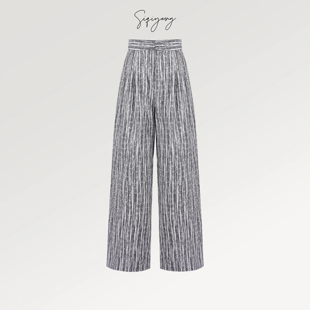 SIQIYOUNG 进口粗花呢高定阔腿裤