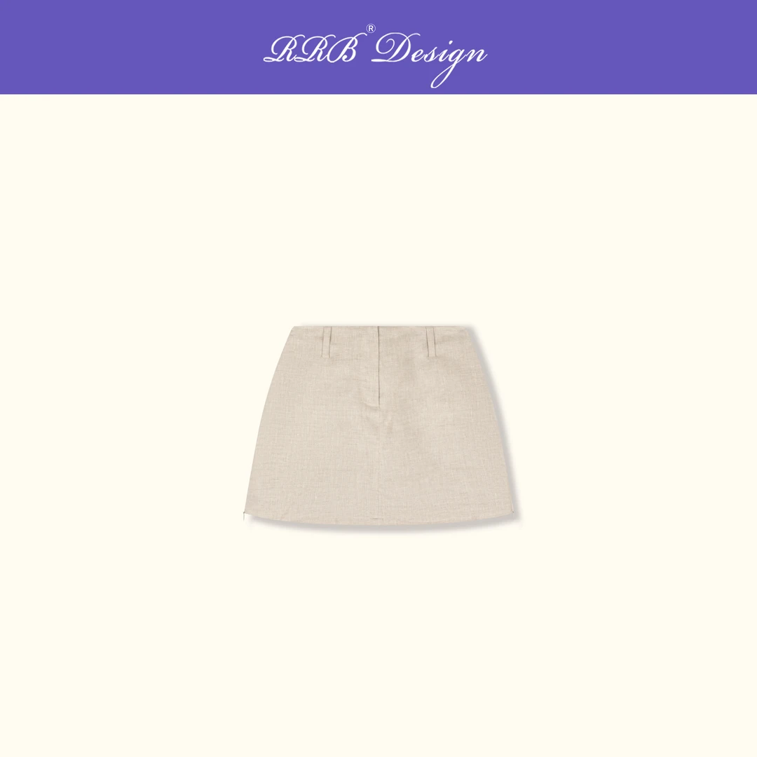 RRB Design「觉醒自然」修身百搭侧边拉链半身裙设计感显瘦短裙