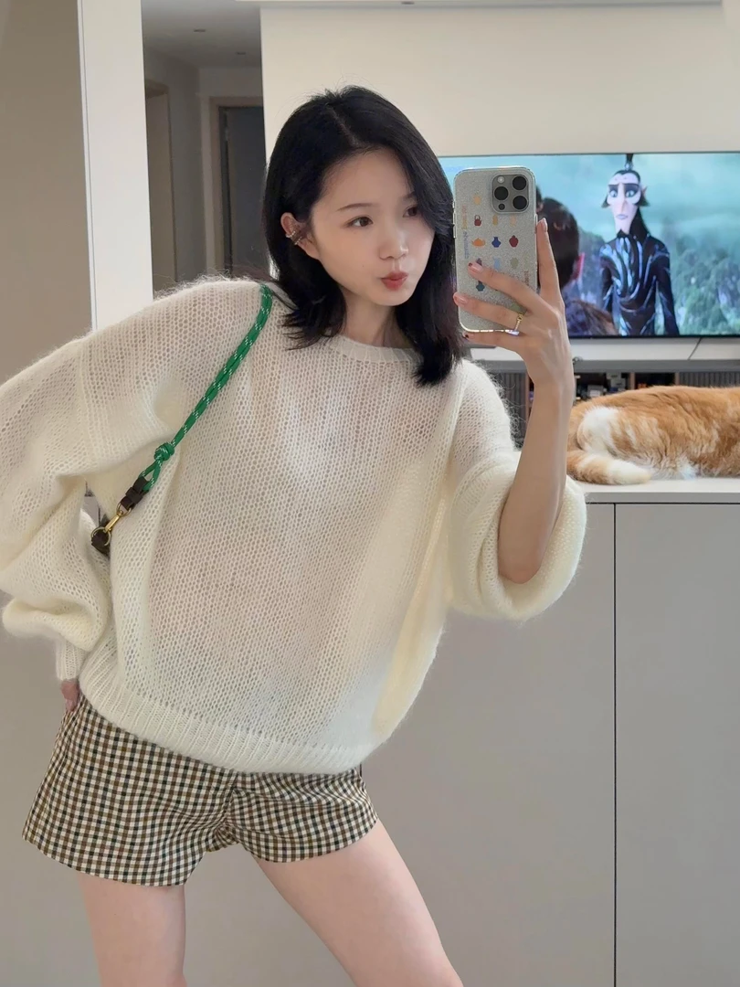 早初秋冬微胖mm慵懒风氛围感气质休闲软糯毛衣女百搭温柔长袖上衣