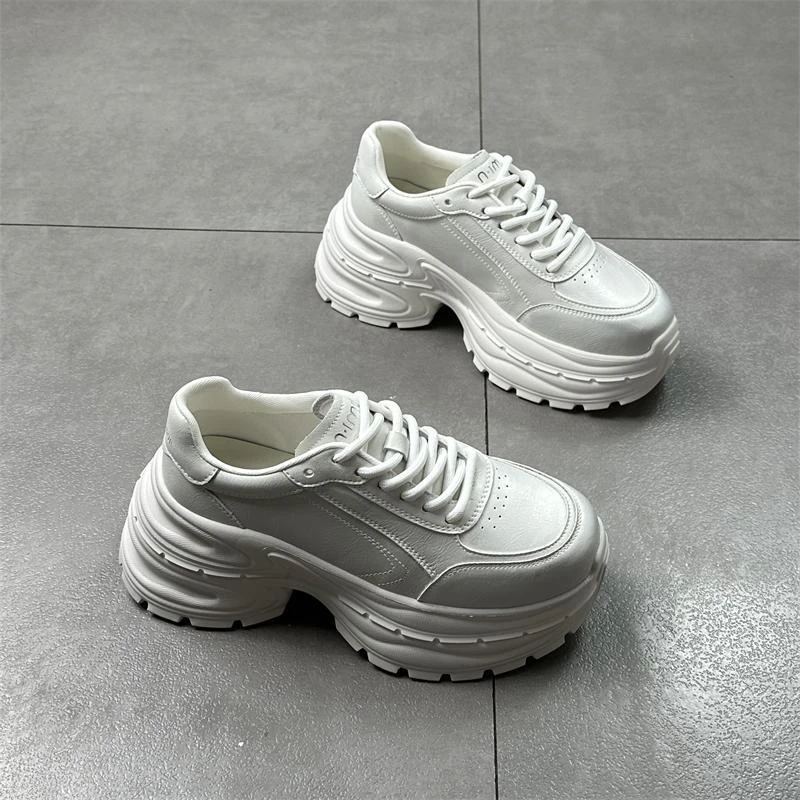 欧洲站正品厚底老爹鞋女2025新款百搭运动鞋小个子增高休闲小白鞋