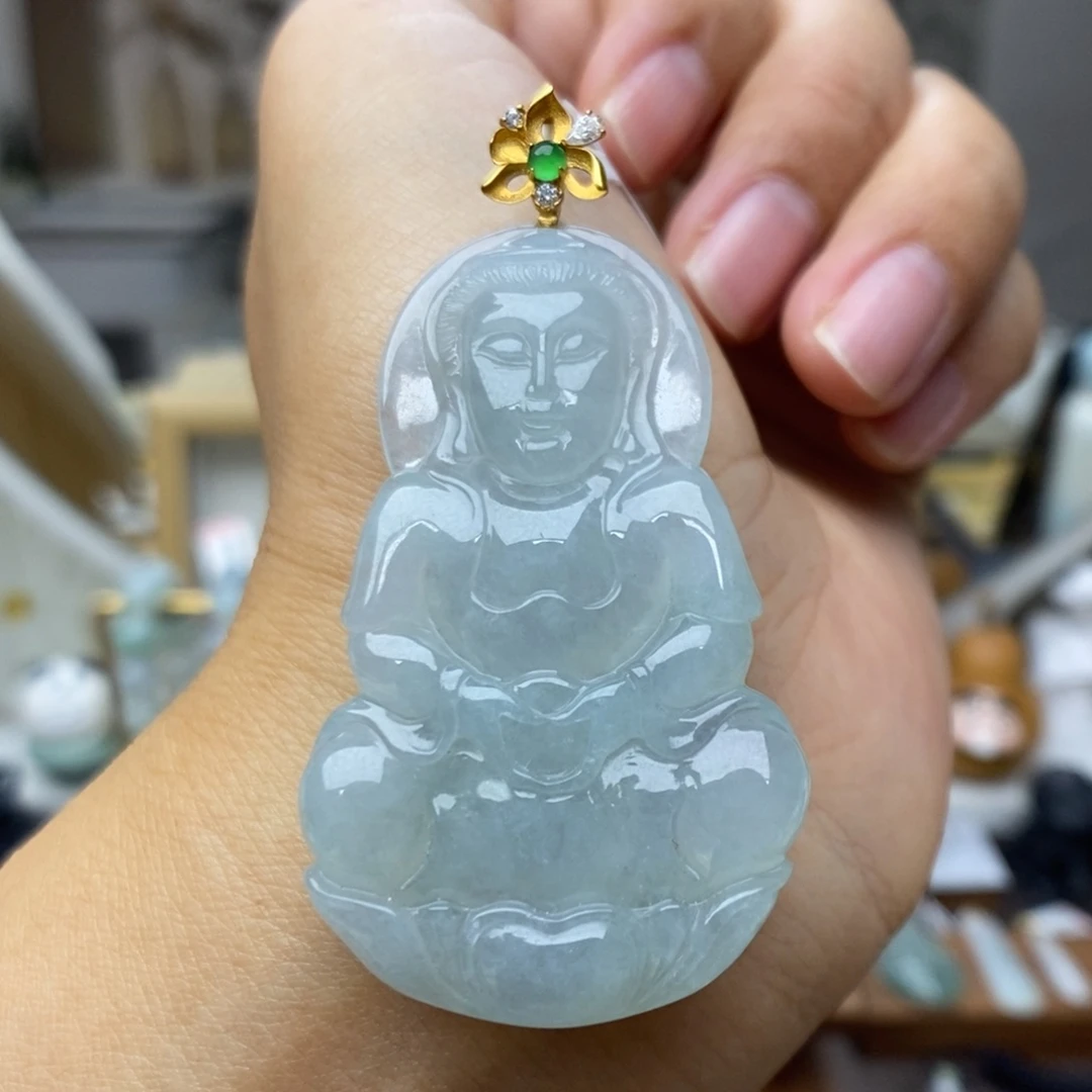 【闪购商品】颈饰18K金镶嵌翡翠15