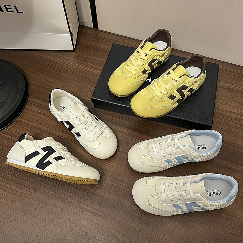 韩版时尚个性德训鞋女2025新款软底休闲鞋时尚百搭ins风跑步鞋潮