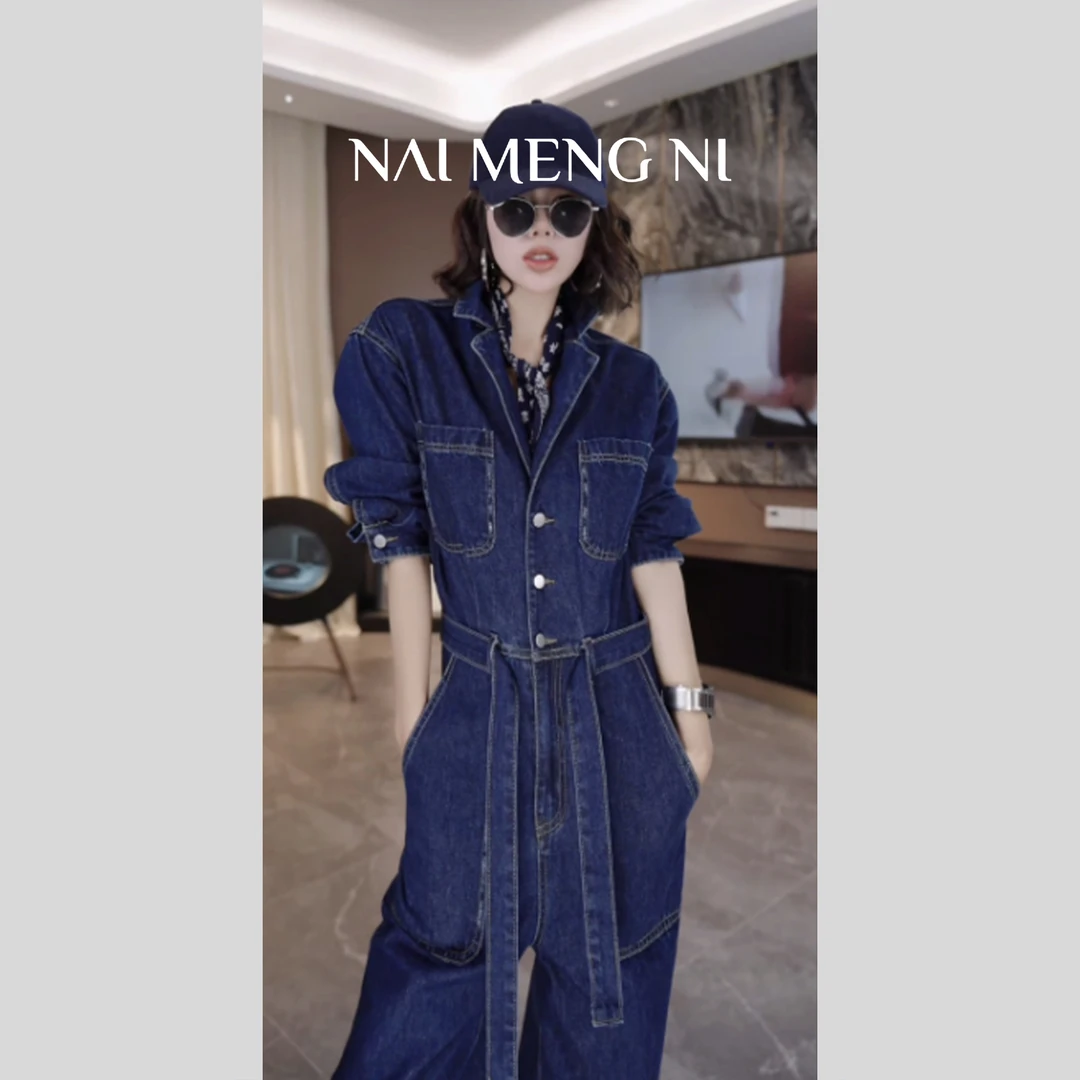 【雯雯】NMN王火火&小众设计高级时尚工装设计师连体裤女 26N26039