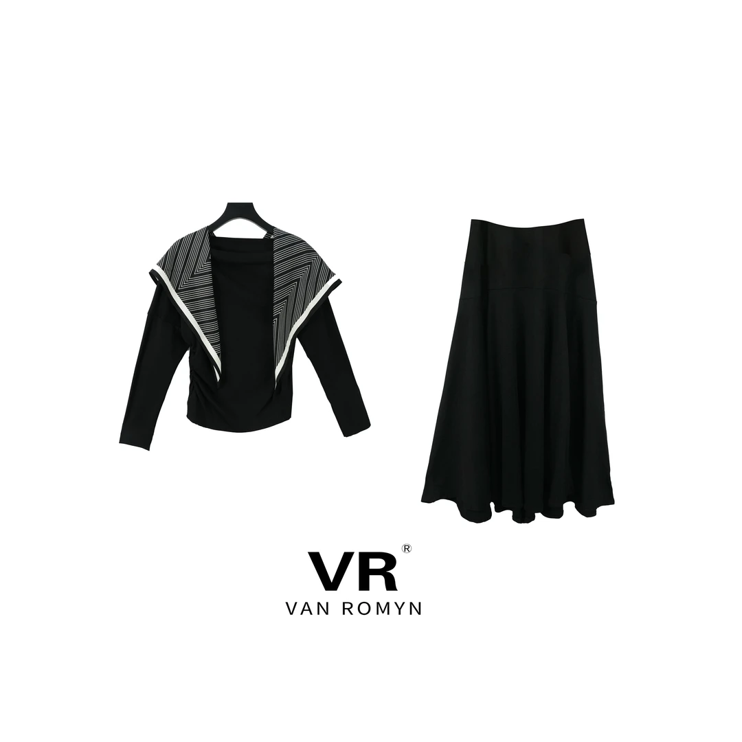 【VR莉娜】508025长袖T恤+半身群套装
