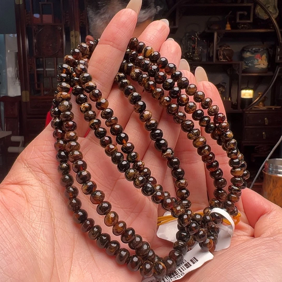 琥珀裸石未镶嵌抚顺琥珀20388多样性发其一6mm