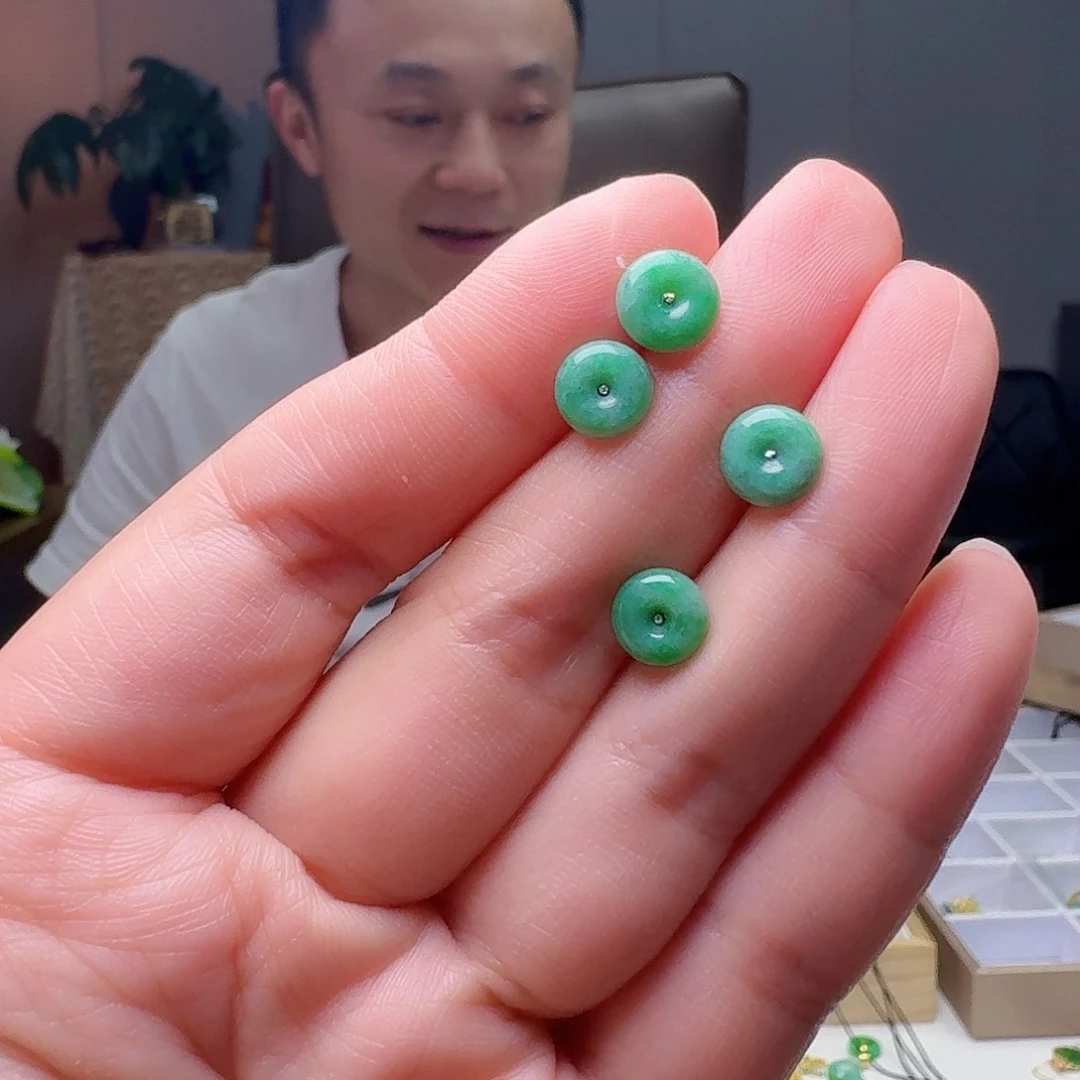 翡翠银S925镶嵌耳饰多样性发货其一