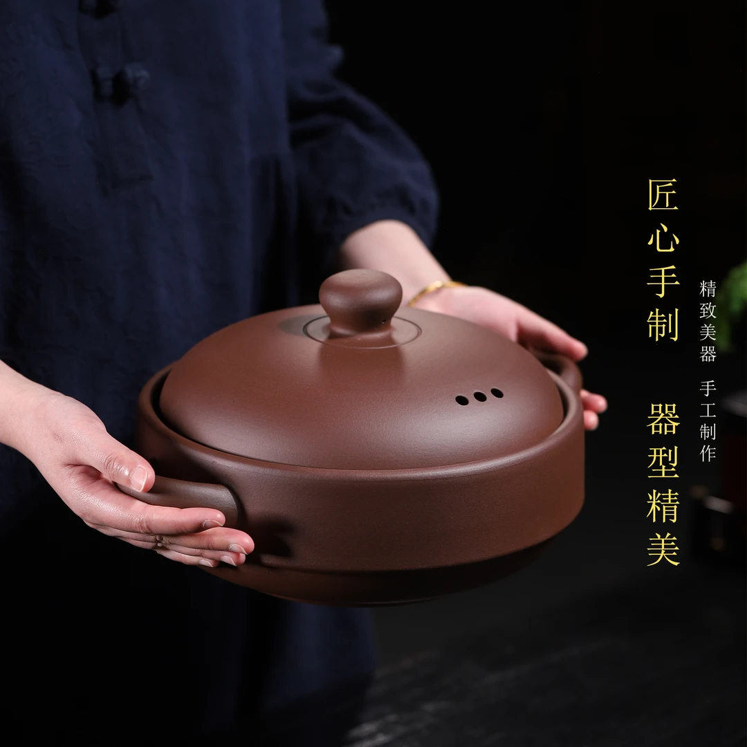 宜兴紫砂砂锅炖汤家用正宗土沙锅煤气灶燃气老式煲汤锅明火电磁炉