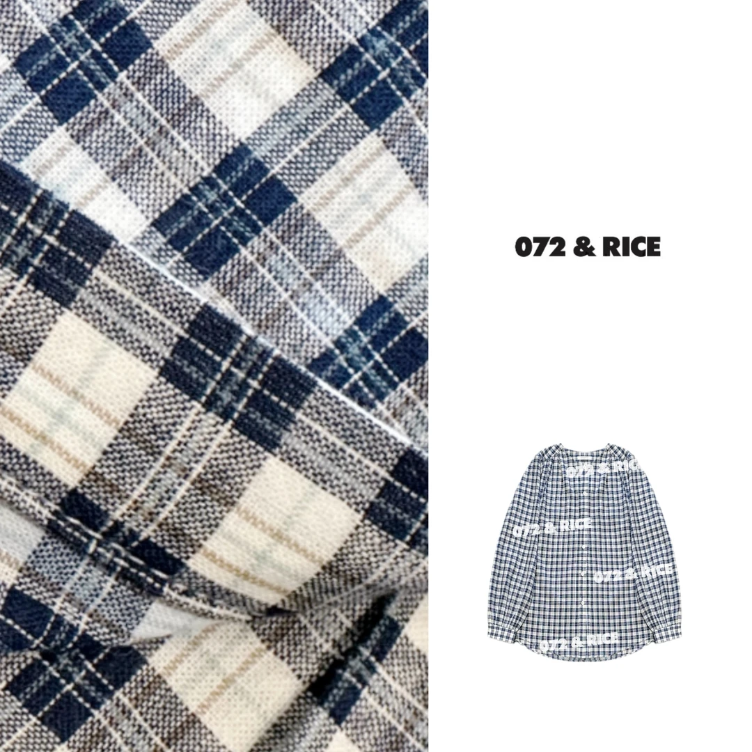 072 & RICE【英格兰】100纯棉 春季休闲圆领长袖衬衫 32NB327Z*