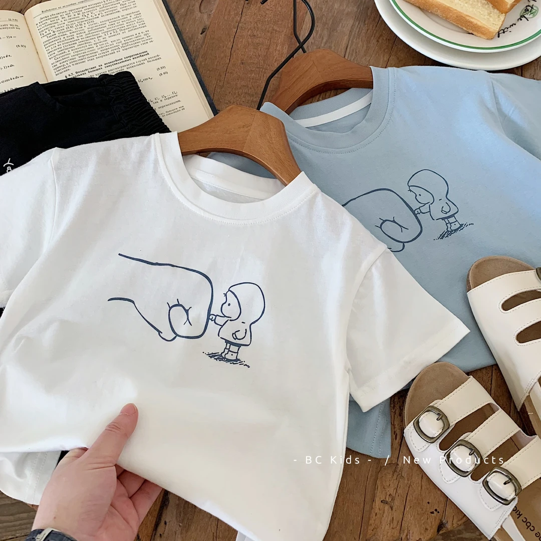 BC  2025夏季新款男女童夏装宝宝短袖t恤韩版上衣潮T恤  H0192