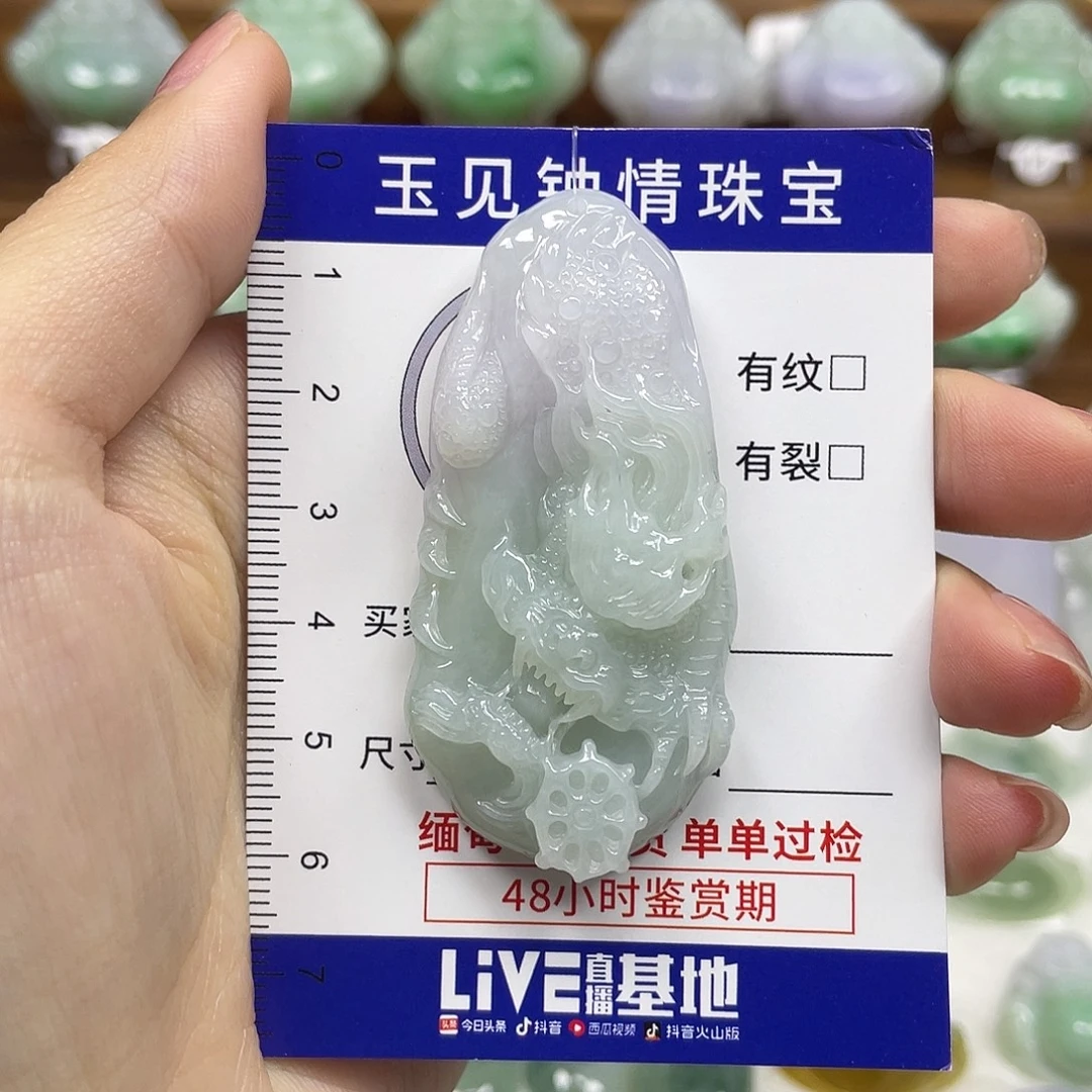 翡翠未镶嵌颈饰龙牌