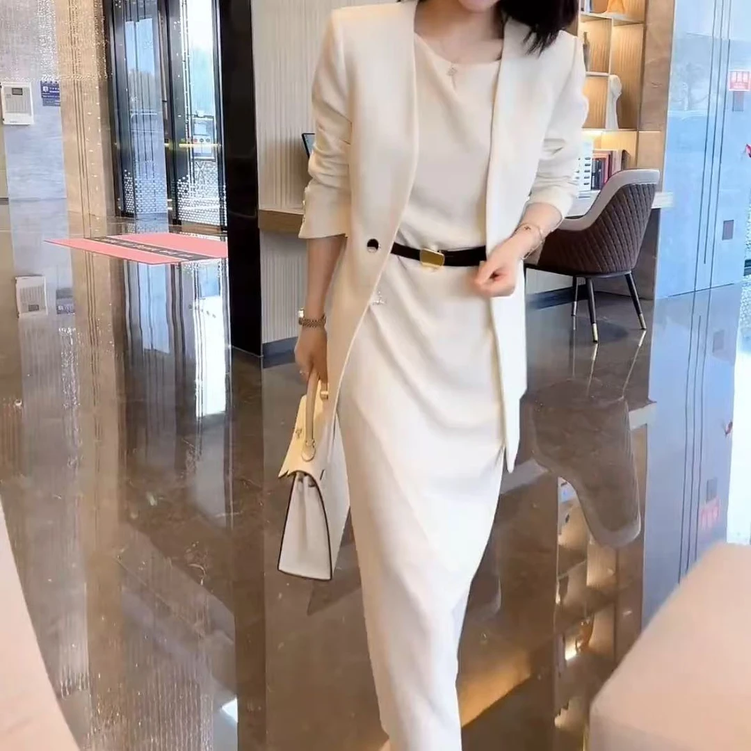 2025春季新款时尚显瘦气质女士网红洋气两件套百搭款D7238