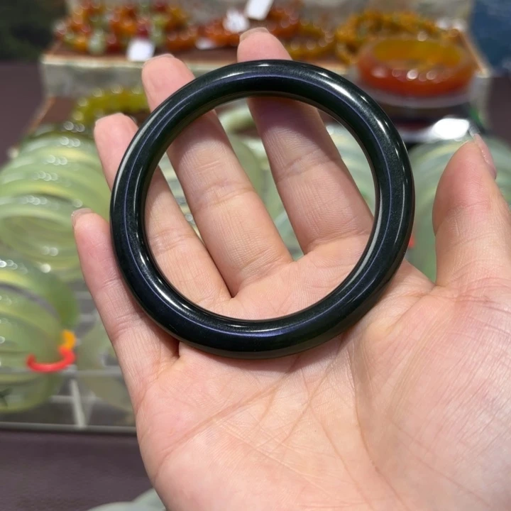 岫玉未镶嵌手镯天然