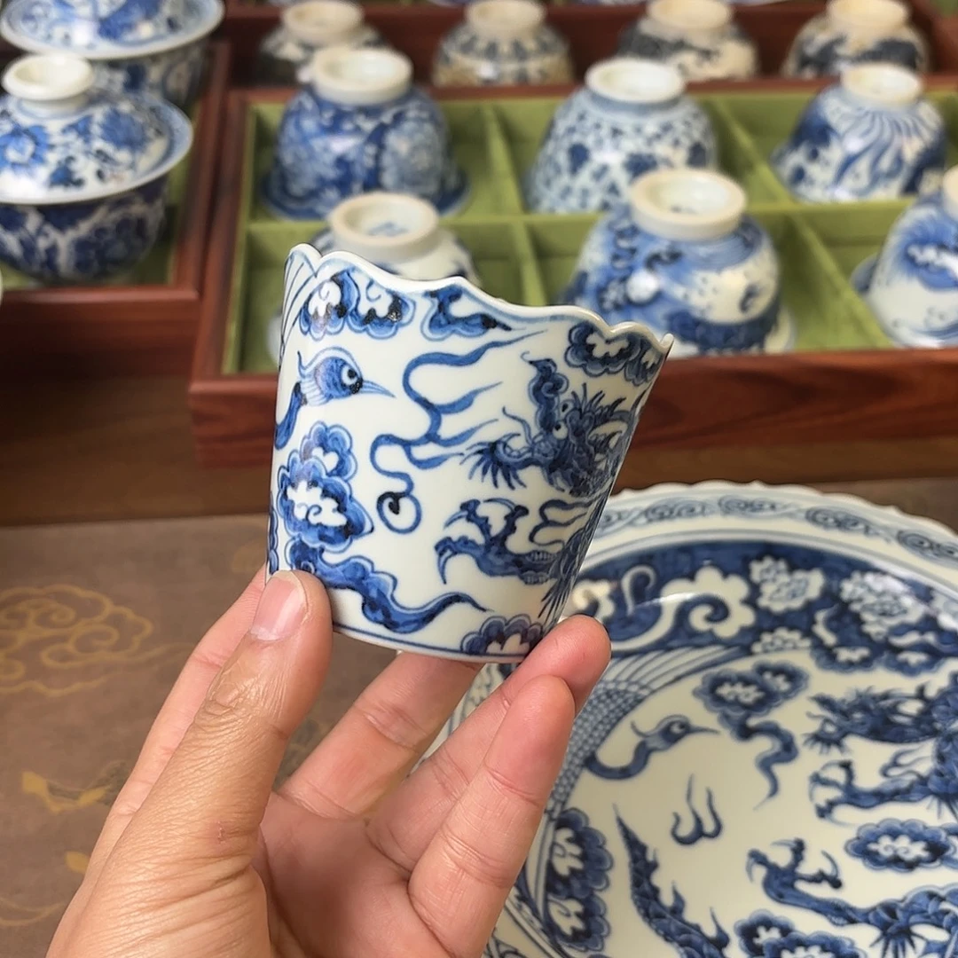 陶瓷盖碗景德镇手绘茶器