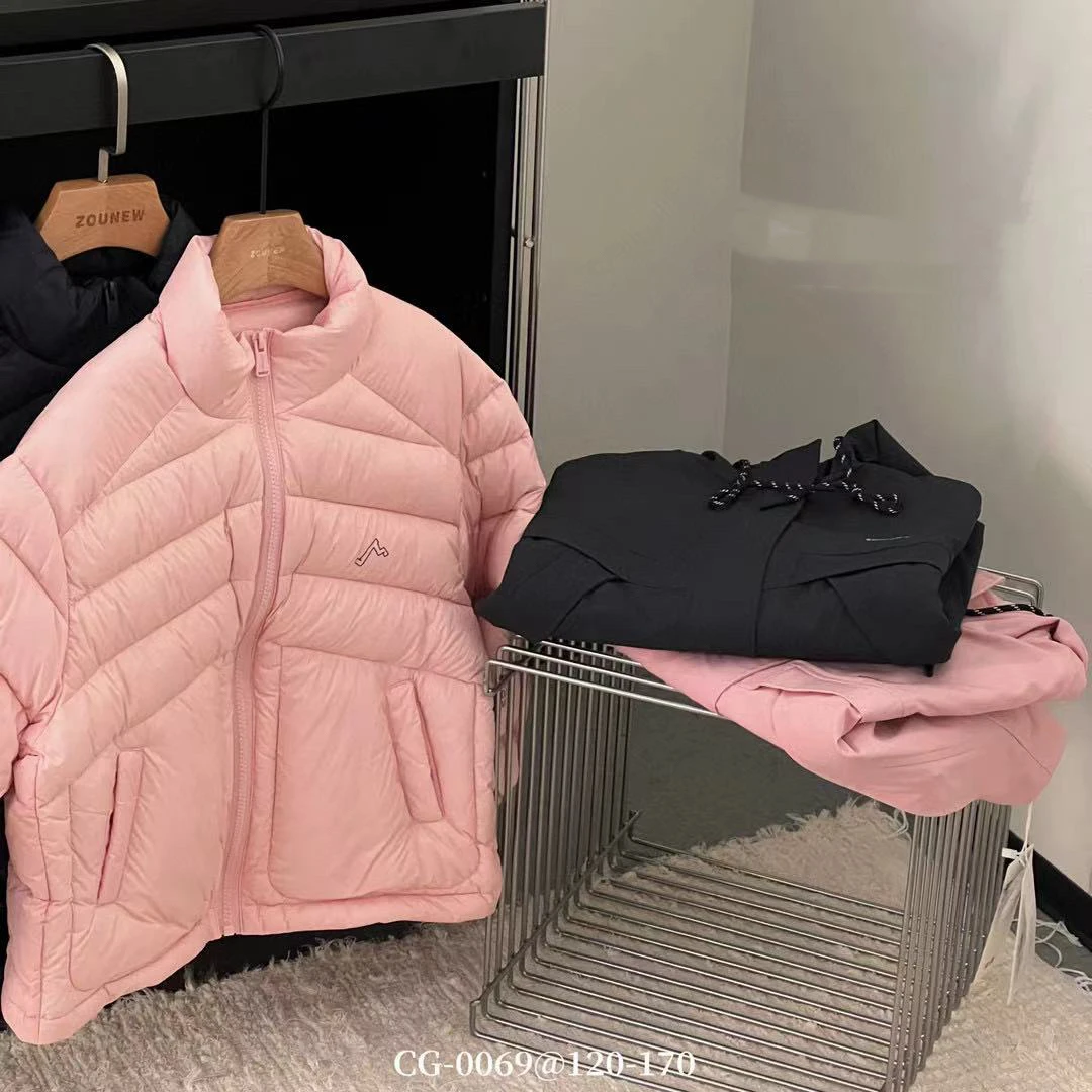 10069高端潮流时尚潮品童装两件套鸭外套A9-2边藏青C14-4边