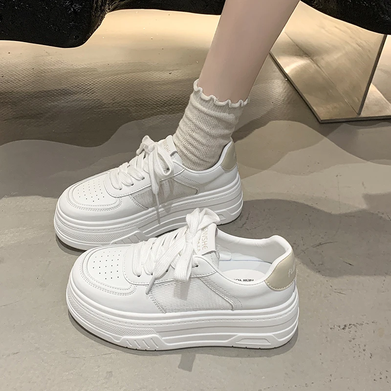 2025夏季新款厚底增高百搭板鞋休闲女鞋运动小白鞋