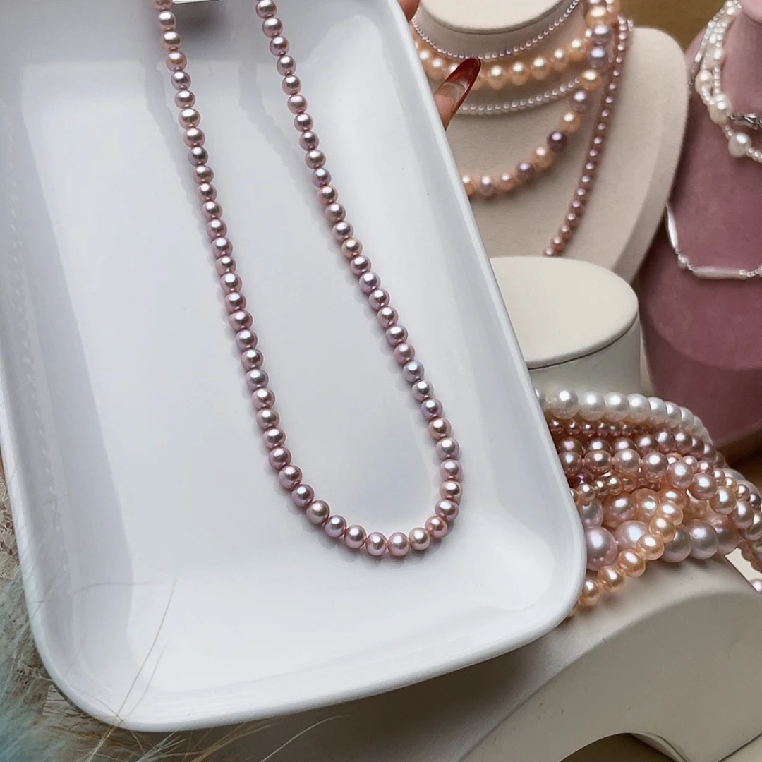 淡水珍珠项链银S925镶嵌8****猪5-6