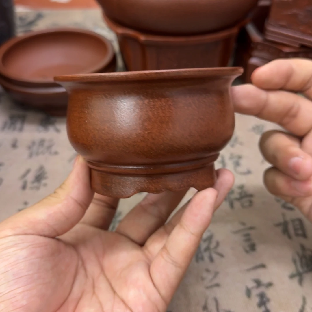 紫砂花盆9.5x5.5内经紫砂花盆