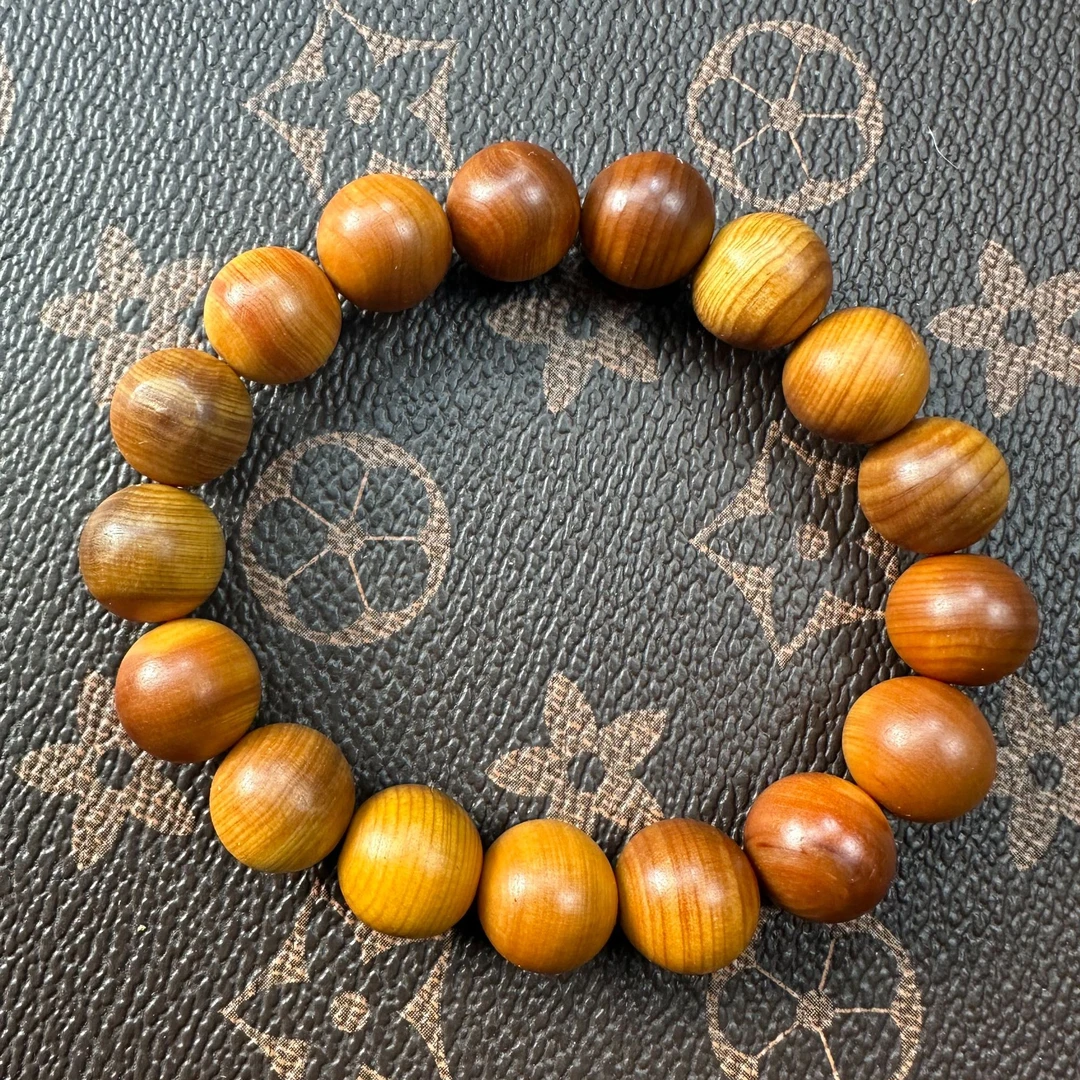 A81玉化崖柏黑油老料（卡1.2）木制手串沾水不退