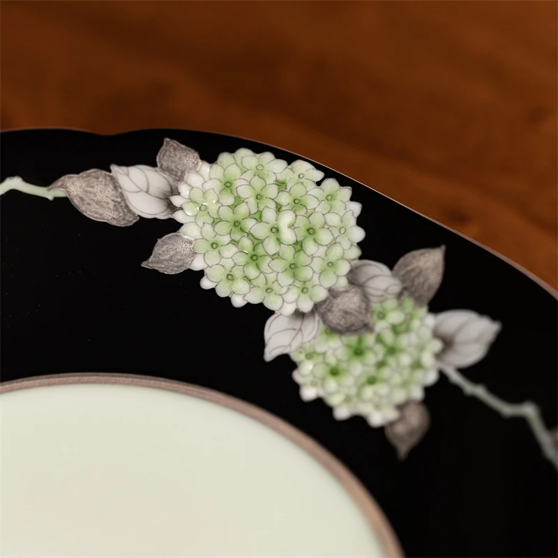 HW-H127[学茶严选]黑地木绣球壶承