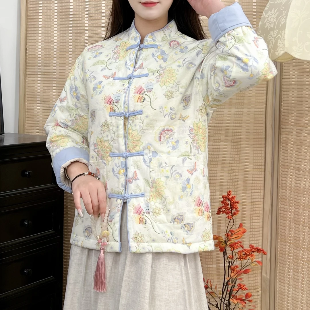 A6015 2025款新中式秋冬长袖国风棉服外套2