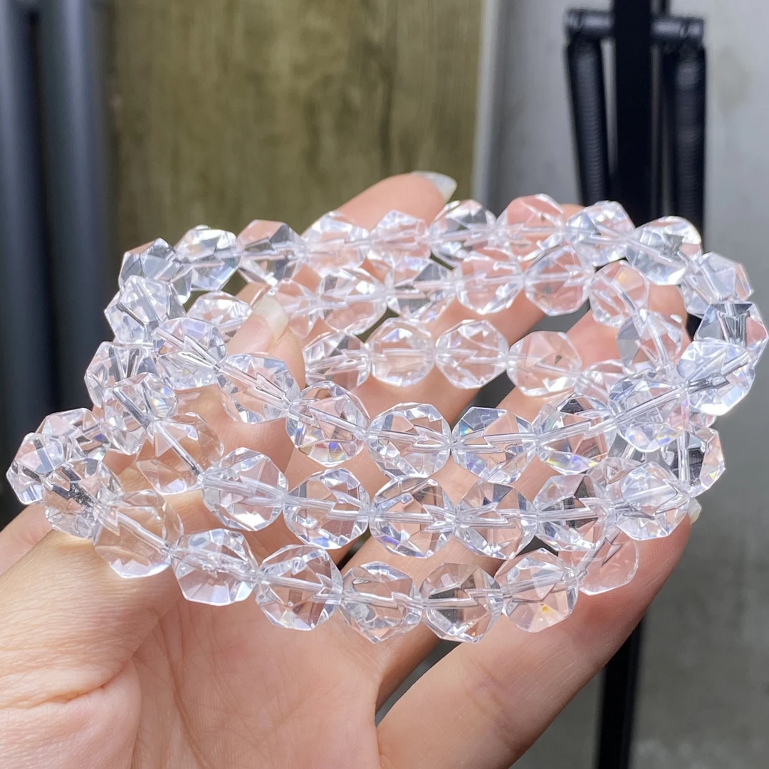 SJ-010号高品质白色菱形10mm手链多样性发一件时尚