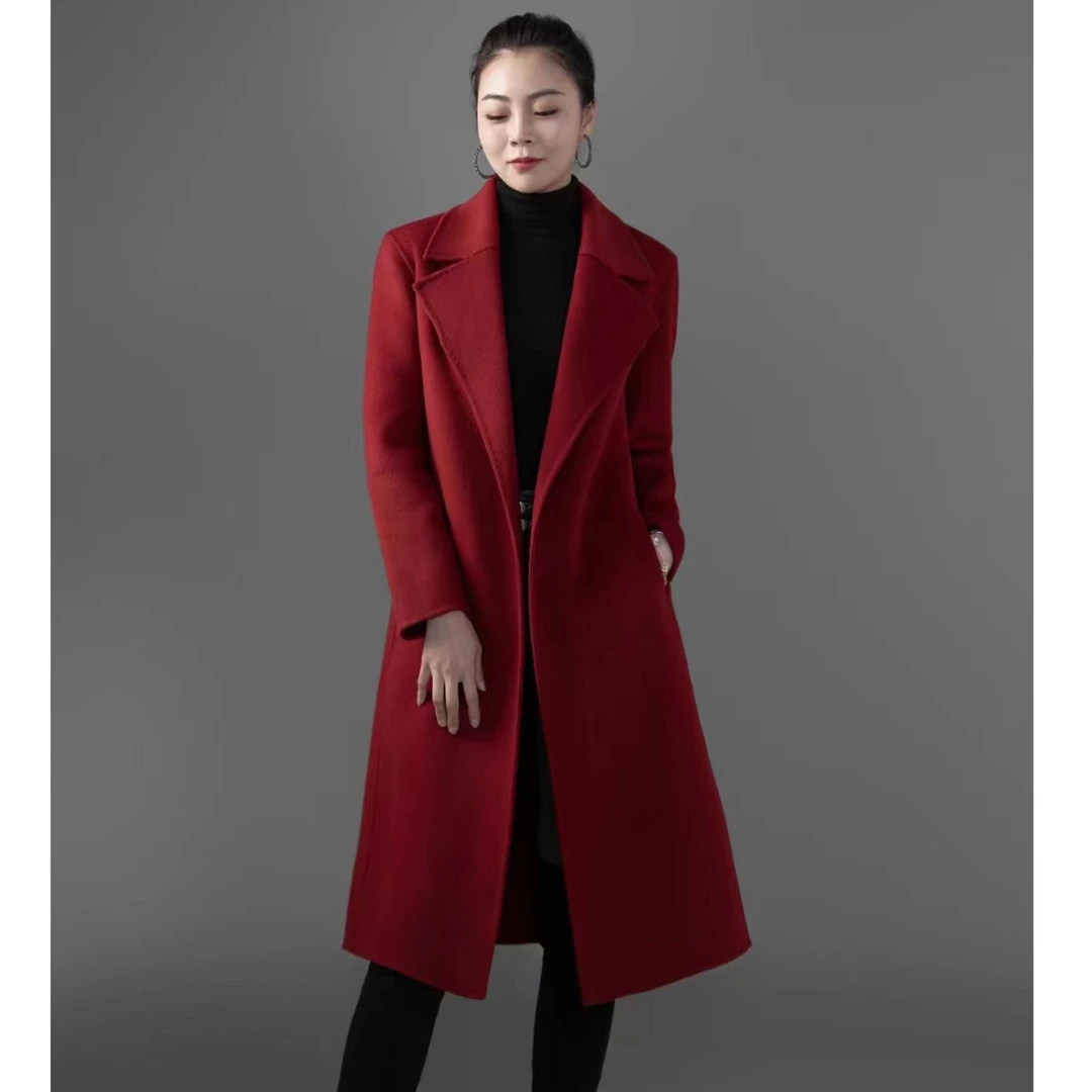 【双面100羊毛】新款时尚中长款高端大衣外套修身宽松女装羊毛大衣