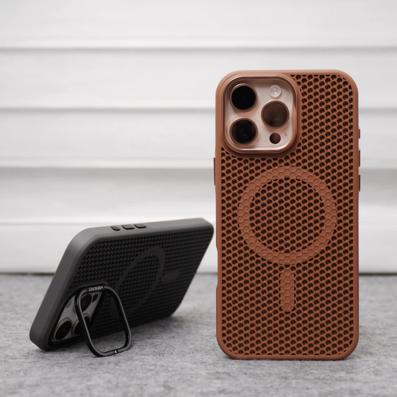 网孔散热壳16promax全包磁吸手机壳15promax韩风iphone14创意潮流