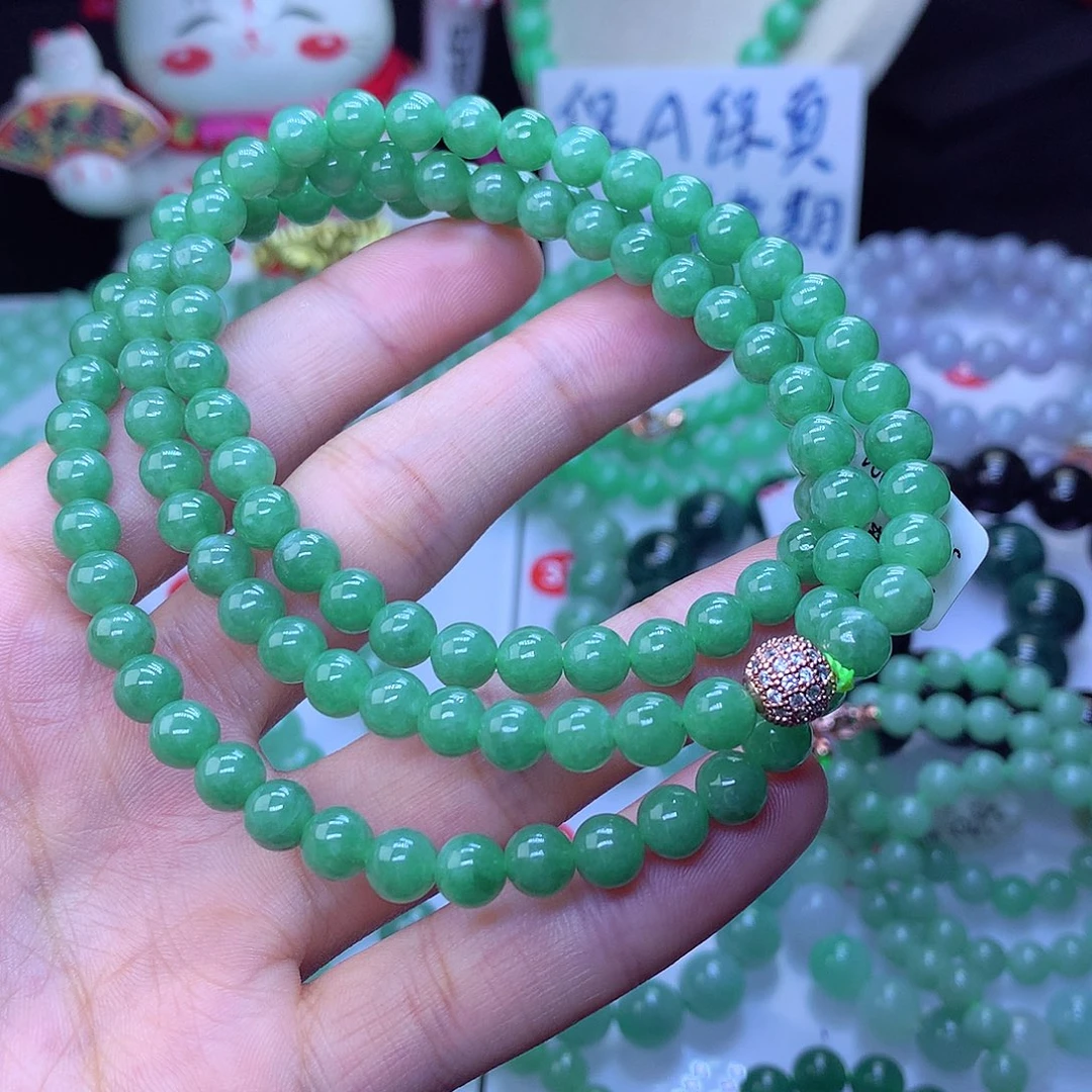 翡翠毛衣链未镶嵌H*_