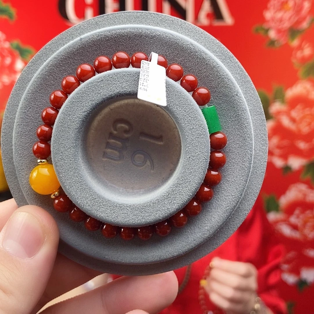 玛瑙/玉髓手链合金一****长58福牌