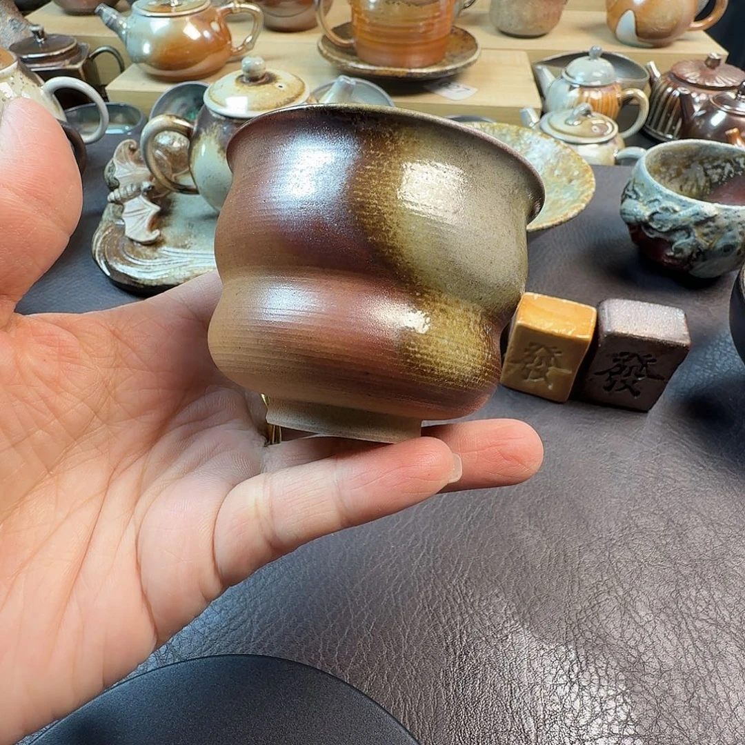 手工手作柴烧主人杯