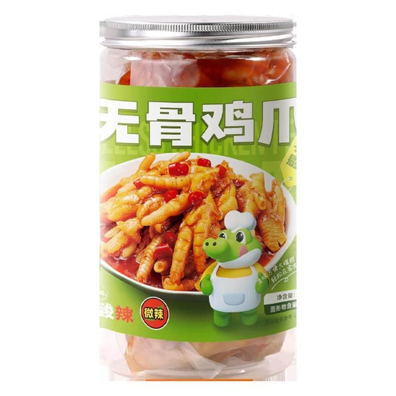 大嘴开罐即食去骨凤爪零食品休闲小吃蒜香酸辣鳄无骨鸡爪500g/1kg