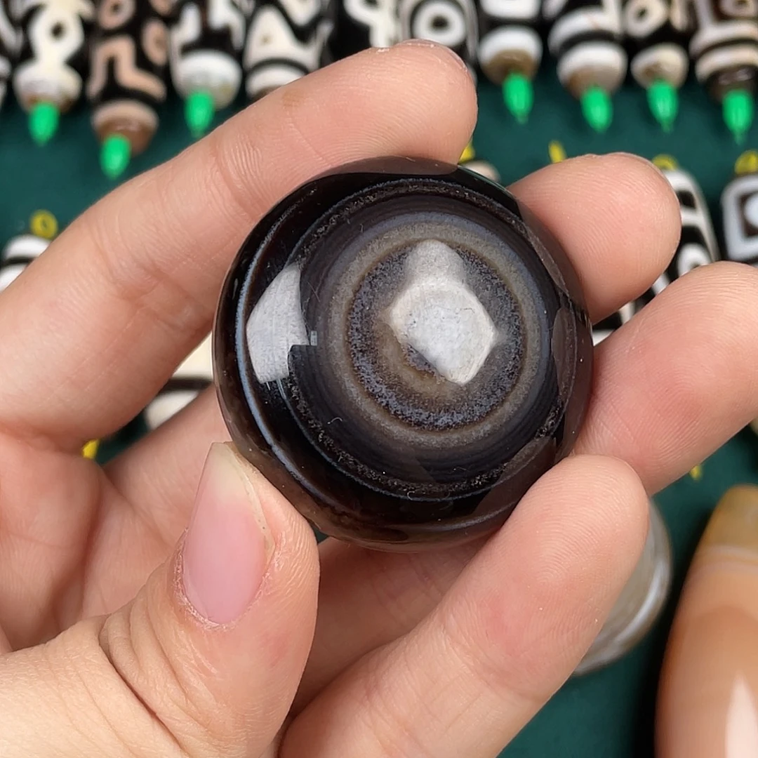 玛瑙/玉髓裸珠板眼，38.9