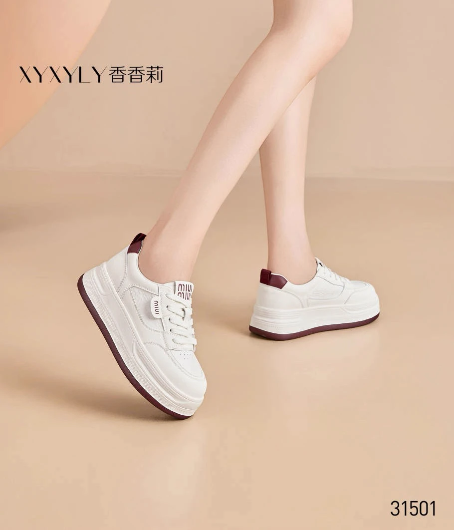 香香莉31501新款透气百搭显瘦小白鞋女休闲轻便平底单鞋2025春秋