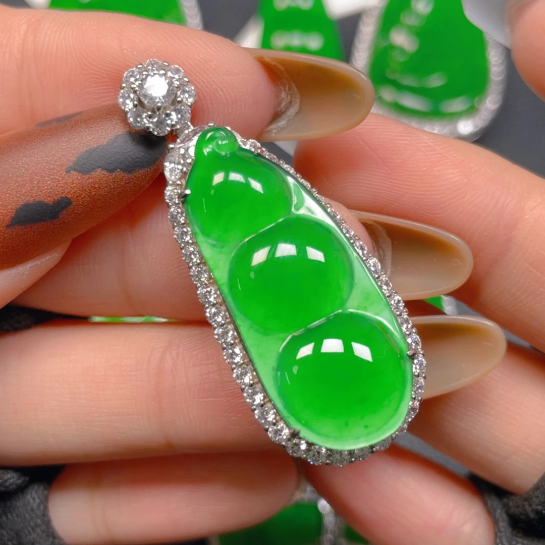 翡翠银S925镶嵌吊坠(不含链)