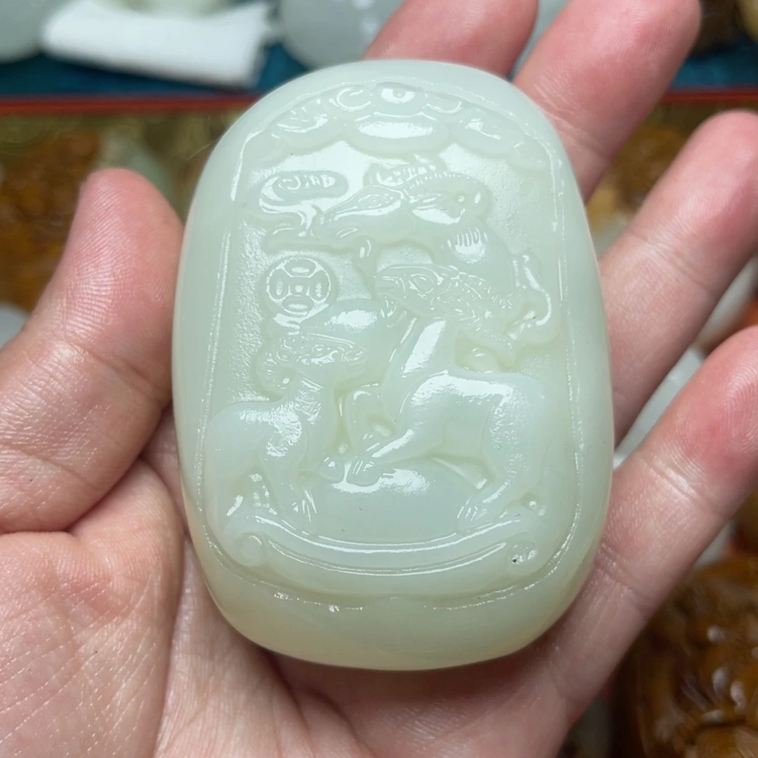 石材天然方解石手把件不退换