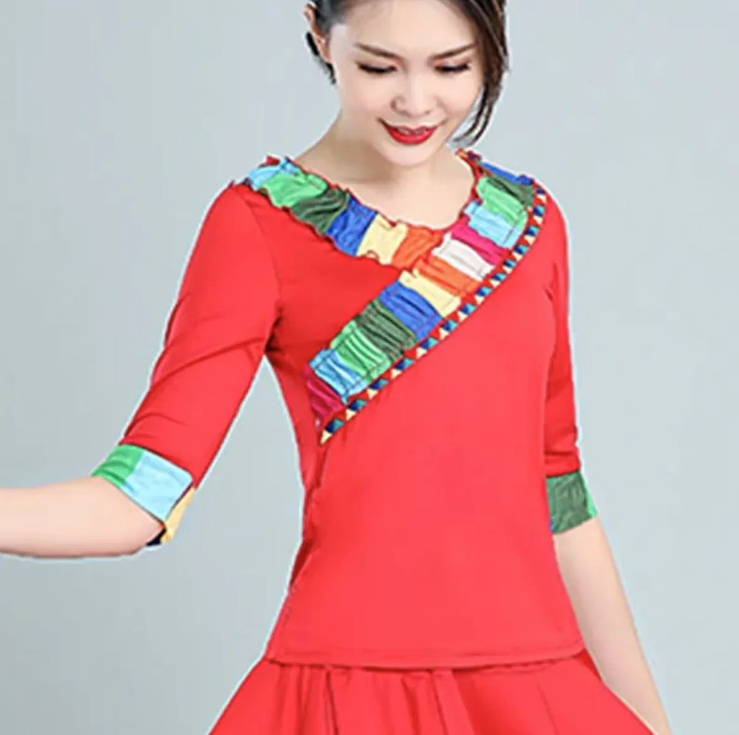 藏族广场舞服女装民族风表演跳舞服民族舞S1014