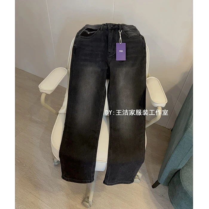 REKAYYAT《夜幕》咔咔自制经典通勤休闲百搭显瘦加绒烟管牛仔裤